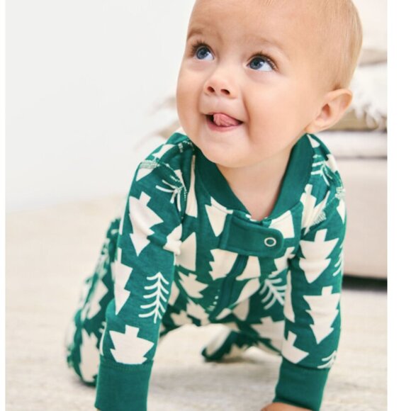 Baby Holiday Footed Zip Sleeper- Winter Green - Picture 7 of 8